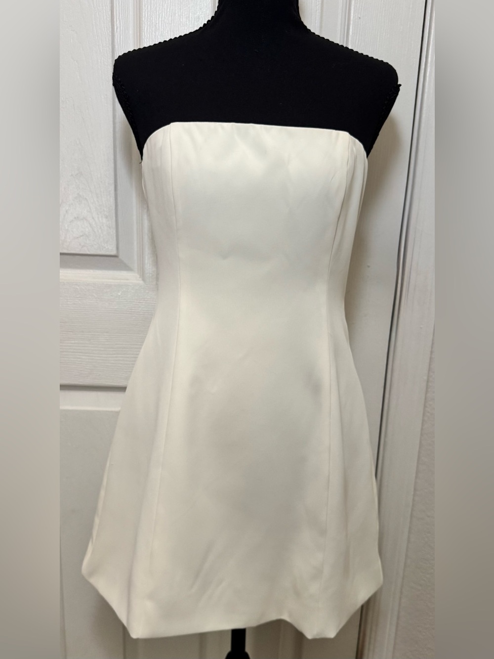 Peppermayo Strapless Cream Mini Dress